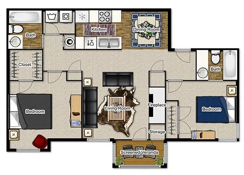 Floor plan Magnolia Renovated