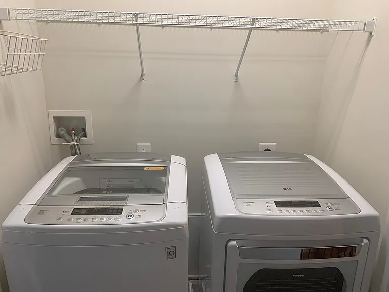 LG washer and dryer located at the third-floor near the master bedroom
