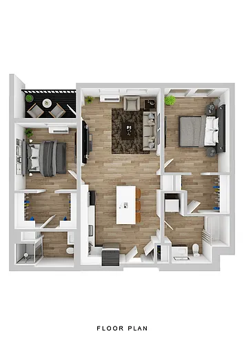 Floor plan Cascara - 2 Bed B Small Balcony