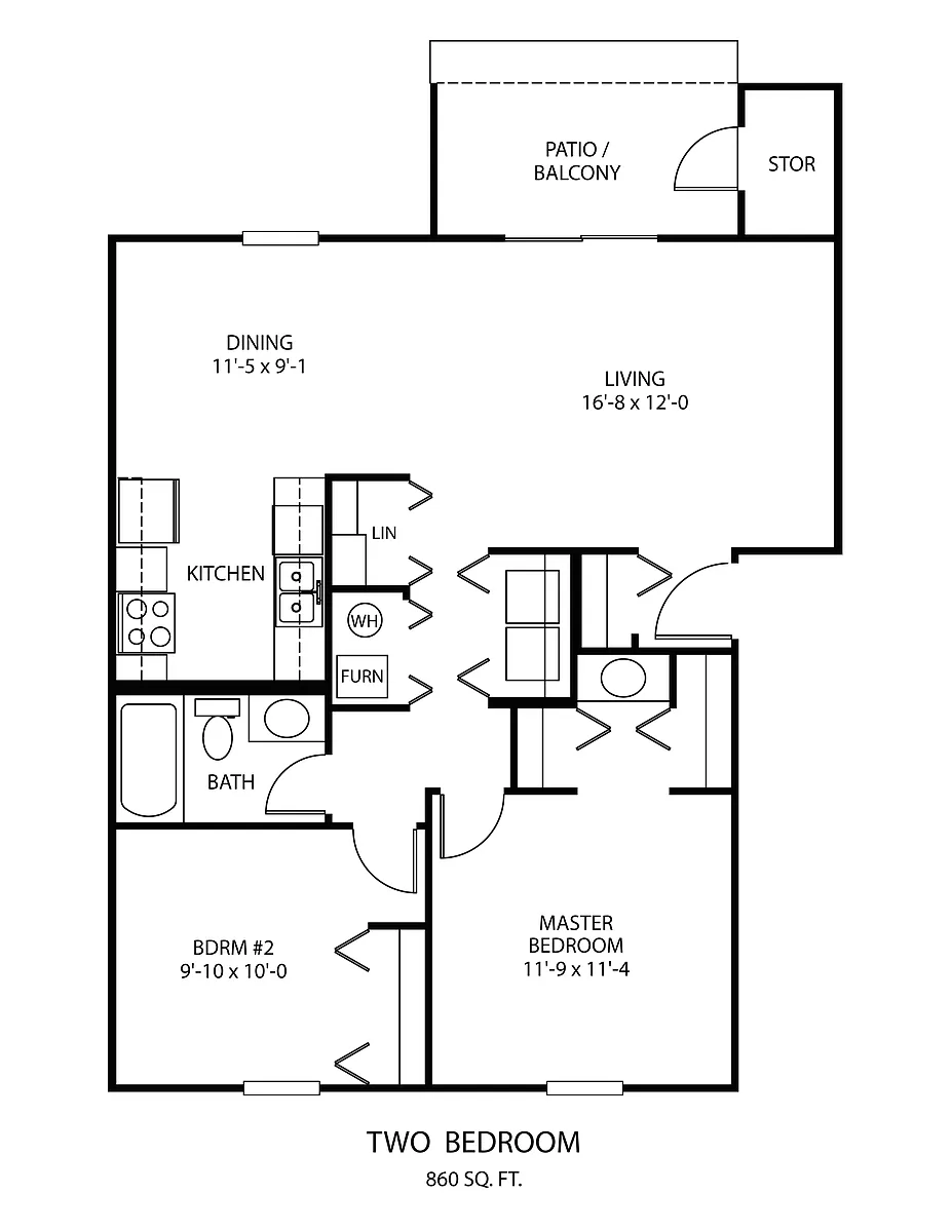 Floor plan Two Bedroom