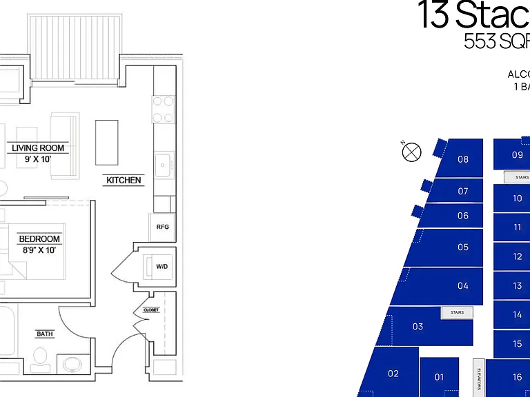 13 stack - 1Bed - 553 Sq Ft 13 stack - 1Bed - 553 Sq Ft