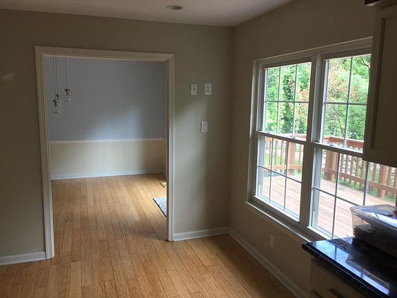 View from kitchen into dining room