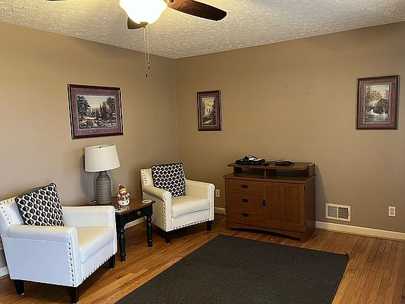 Living room with coat closet