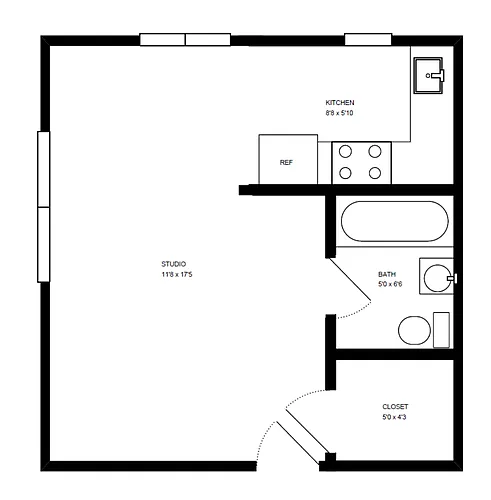 Floor plan Studio 1st Floor