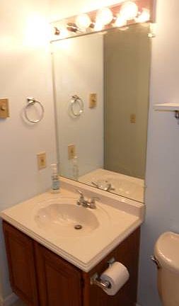 Brightly lit clean Bathroom 