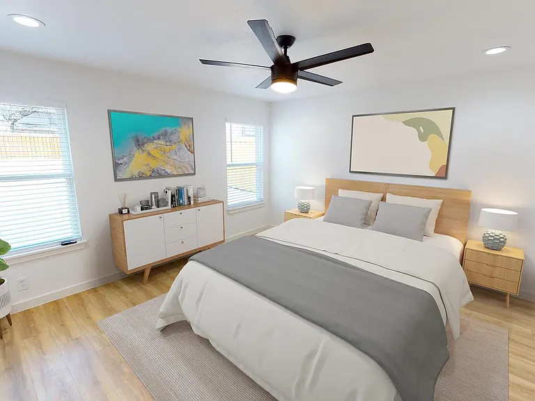 Bedroom 1. This image shows a virtually furnished space. Bedrooms come unfurnished.