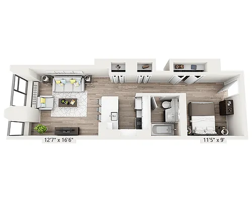 Floor plan Studio w/Alcove V
