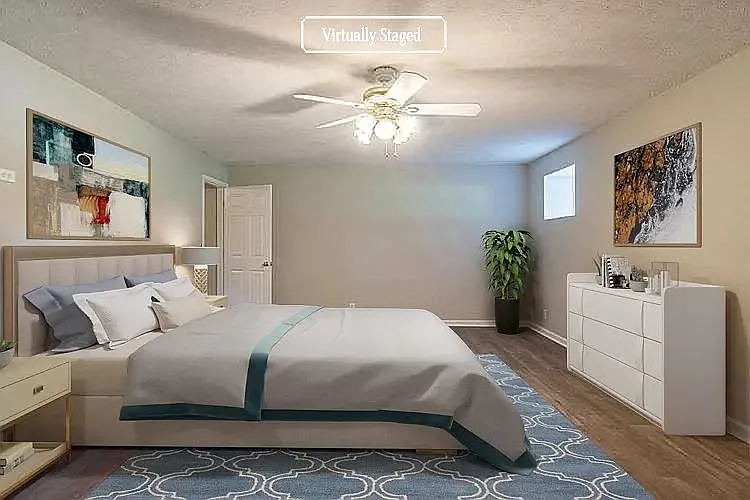 Large bonus room on the first floor can be a large office, media room, or a 4th bedroom (furniture in the picture is for illustrative purposes only)