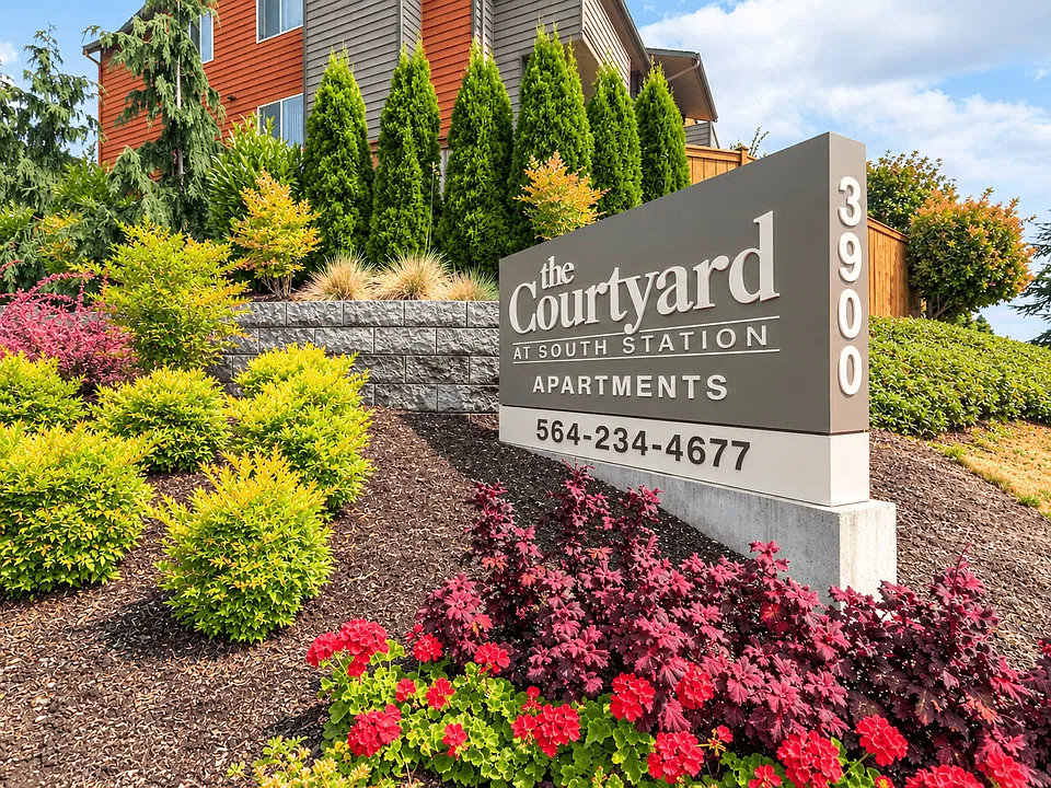 The Courtyard at South Station Monument Sign in Tukwila, Washington