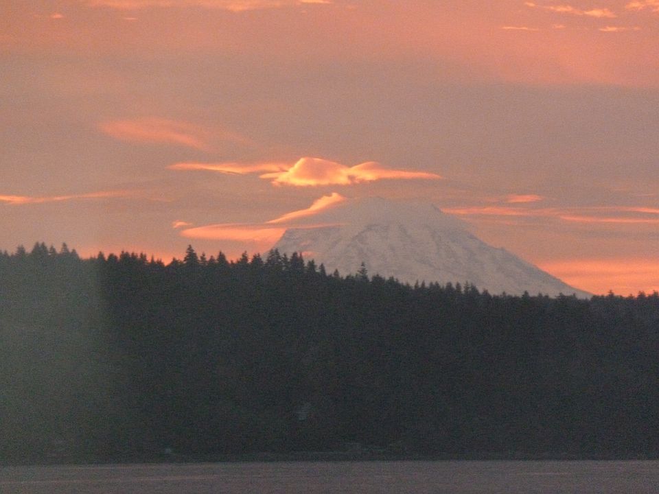 Mt. Rainier from our window.