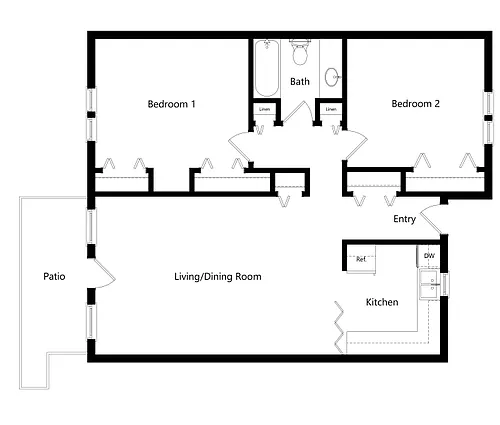 Floor plan 2 Bedroom Cottage