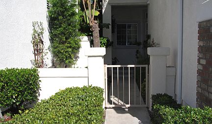 Gated courtyard entry