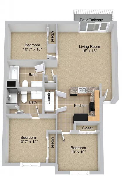Floor plan Three Bedroom