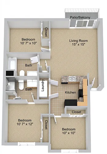 Floor plan Three Bedroom