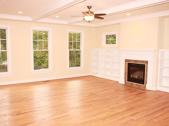 Family Room w/ Bookshelves