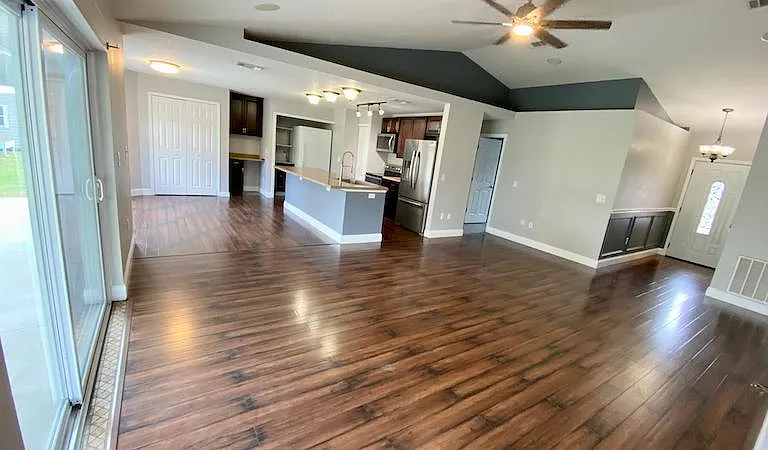 Large family/kitchen/dining combo view #1