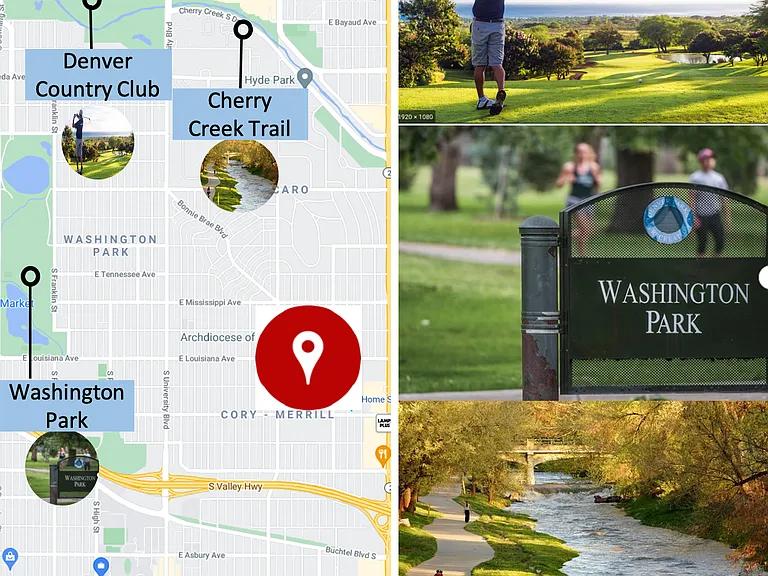 Nearby Attractions: Wash Park, Golf Club, and Trails by the Creek!