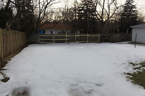 Fenced in backyard