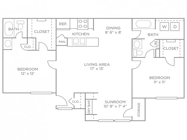 Floor plan Two Bedroom Luxury
