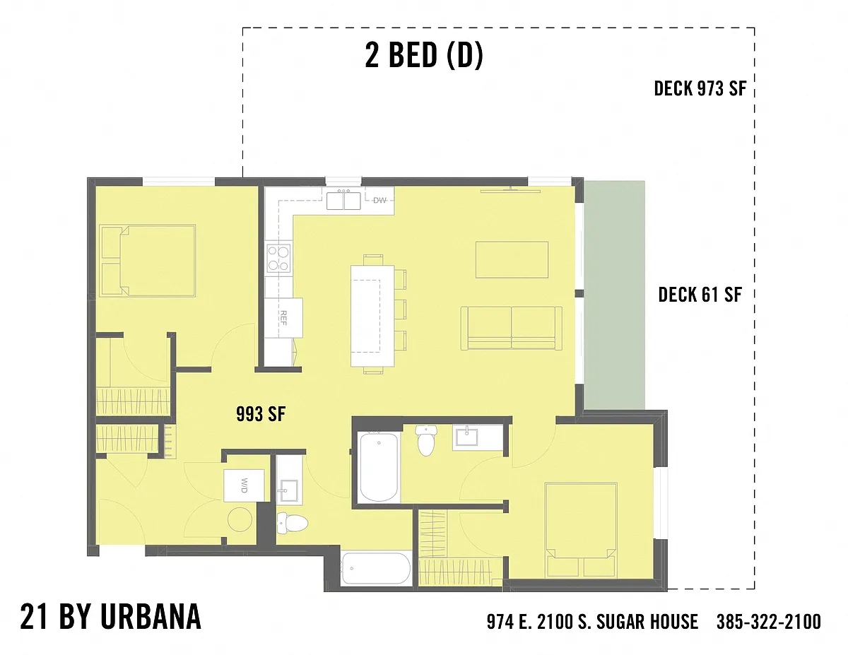 Floor plan 2 BED (21-2D)