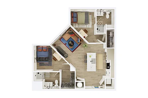 Floor plan 2BR/2BA - C3