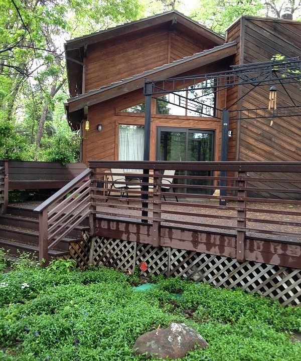 Deck and backyard