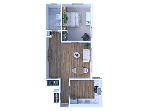 Floor plan Coolidge Apts - 1 BD 1 BTH, Classic