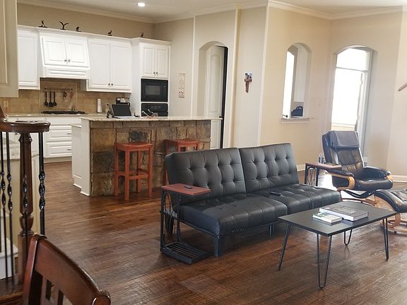 Open living and kitchen