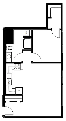 Floor plan Yale 1BD C