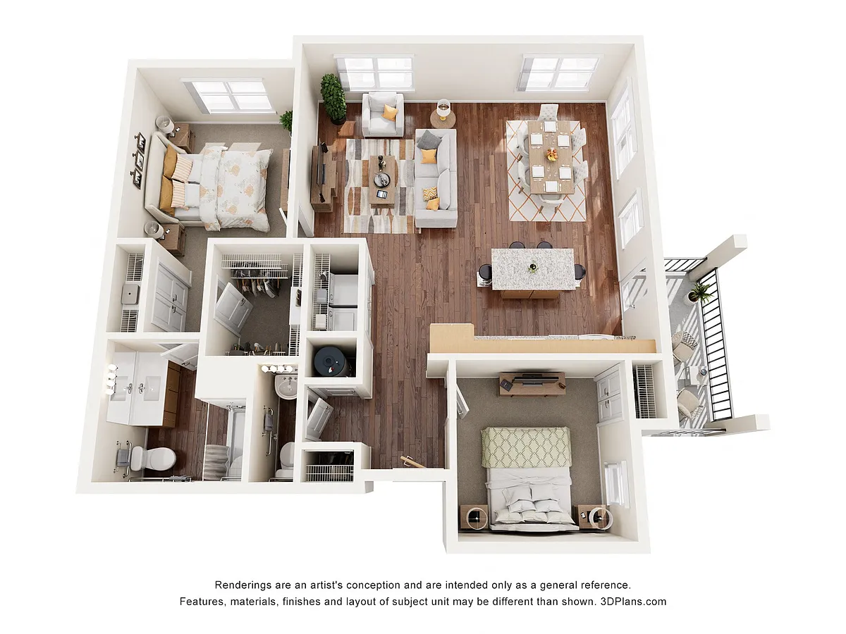 Floor plan Two Bedroom 2D
