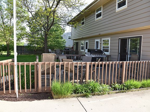Backyard with decks.