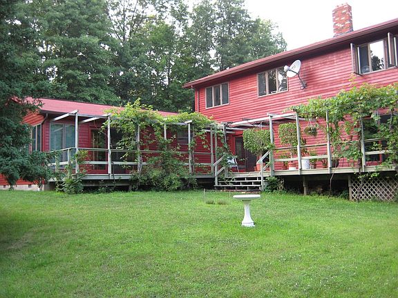 large deck with grape vines