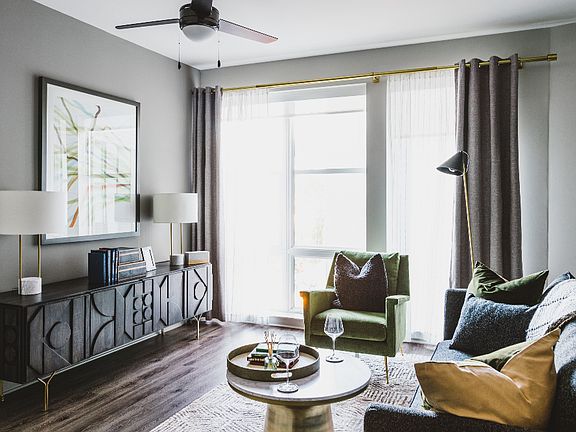 Cozy living area with with luxurious natural light