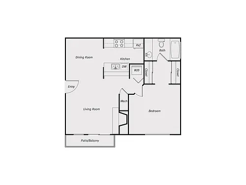 Floor plan 1B1Ba