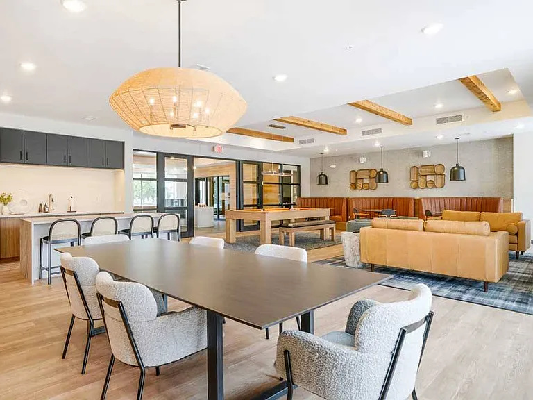 Host a gathering, share a meal, or spread out with friends in the spacious clubroom dining area.