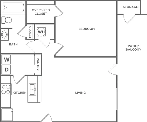 One Bedroom One Bath (710 SF) One Bedroom One Bath (710 SF)