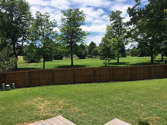 Backyard, looking from deck to the park.