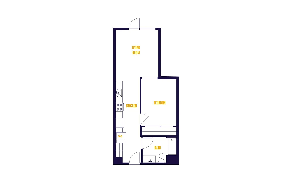 Floor plan 1 Bed/1 Bath-A1.0