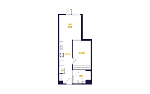 Floor plan 1 Bed/1 Bath-A1.0