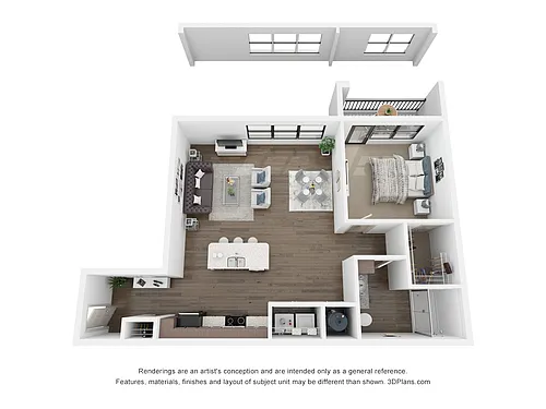 Floor plan A6 (1 Bedroom)