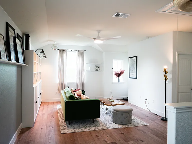Upstairs loft functions as a perfect 2nd living room/office/playroom!
