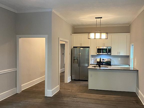 View of the kitchen living room from front door