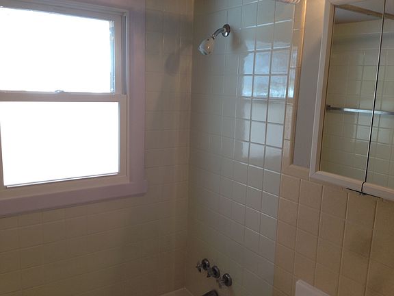 1st bath: Brand new window in newly finished shower