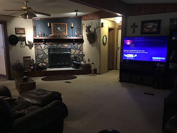 Wood burning fireplace