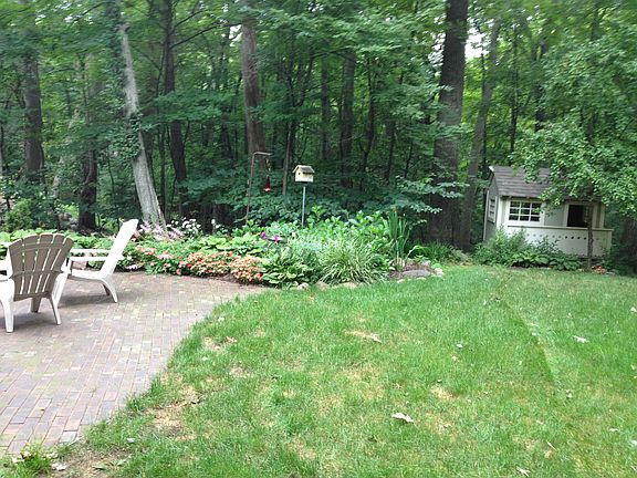 Backyard with playhouse