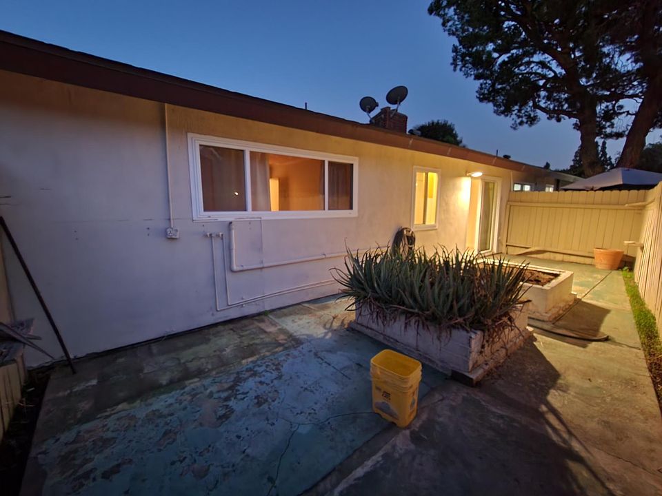 Back Patio with 2 large planters