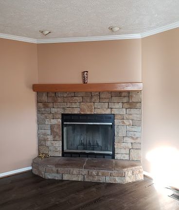Wood-burning fireplace