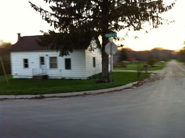 Exterior front view, corner lot