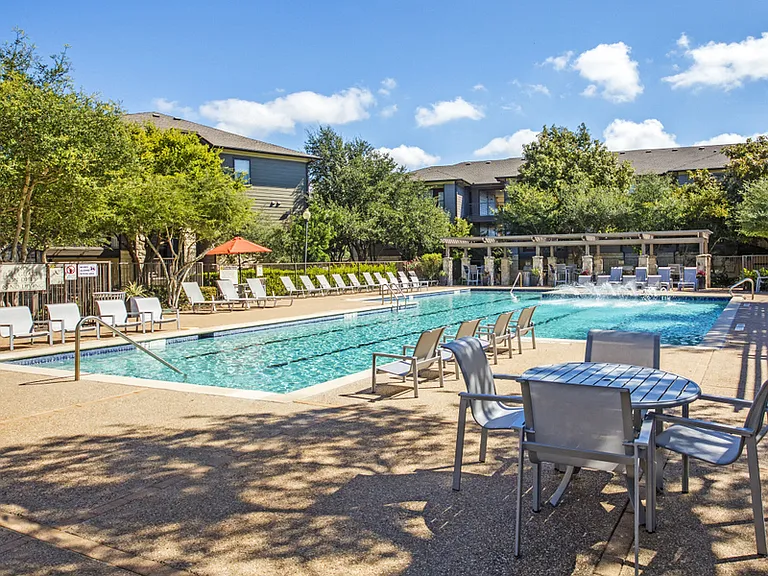 Poolside shaded dinning