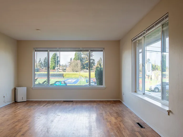 Living room. View of Bremerton HS football field
